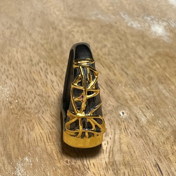 NWOT Black Rhodium 925 Sterling Silver Citrine Crystal Statement Ring - Picture 13 of 16